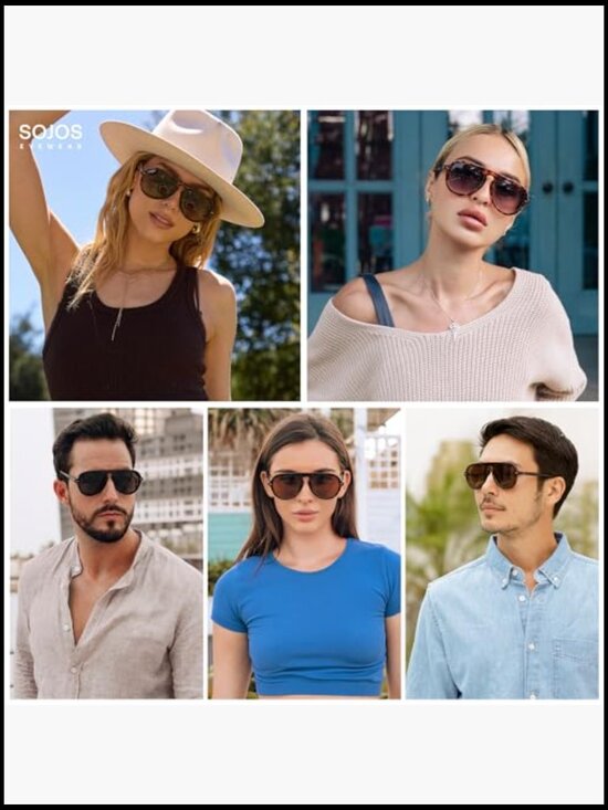 Retro Aviator Sunglasses Plastic Frame UV400 Protection main image 5
